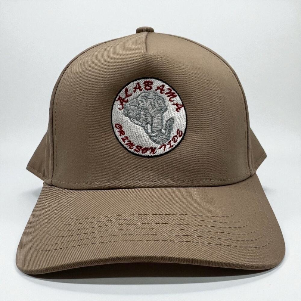 Retro Alabama Logo | Tan Embroidered Snapback | Mad Capper Texas